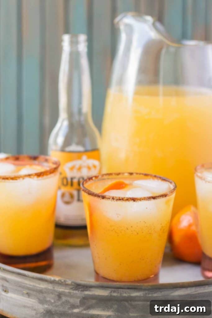 A collection of Mexican Shandys ready for a summer party.