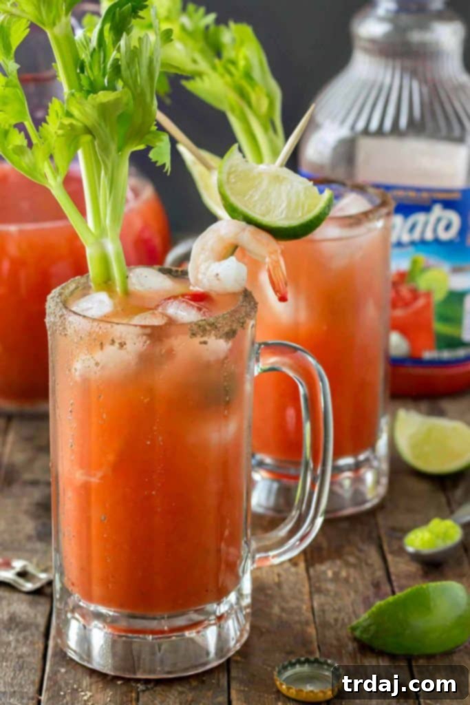 Spicy Wasabi Micheladas with fresh garnishes, perfect for a summer celebration. Discover this unique and refreshing cocktail recipe with a delicious twist.