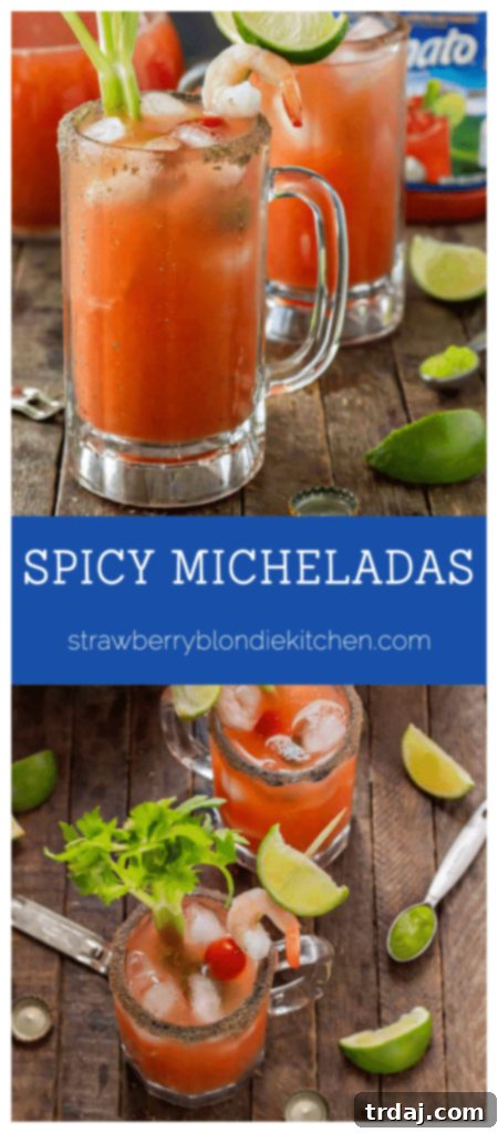 Final shot of a Spicy Wasabi Michelada with a beautiful sunset background, capturing the essence of a perfect summer evening.