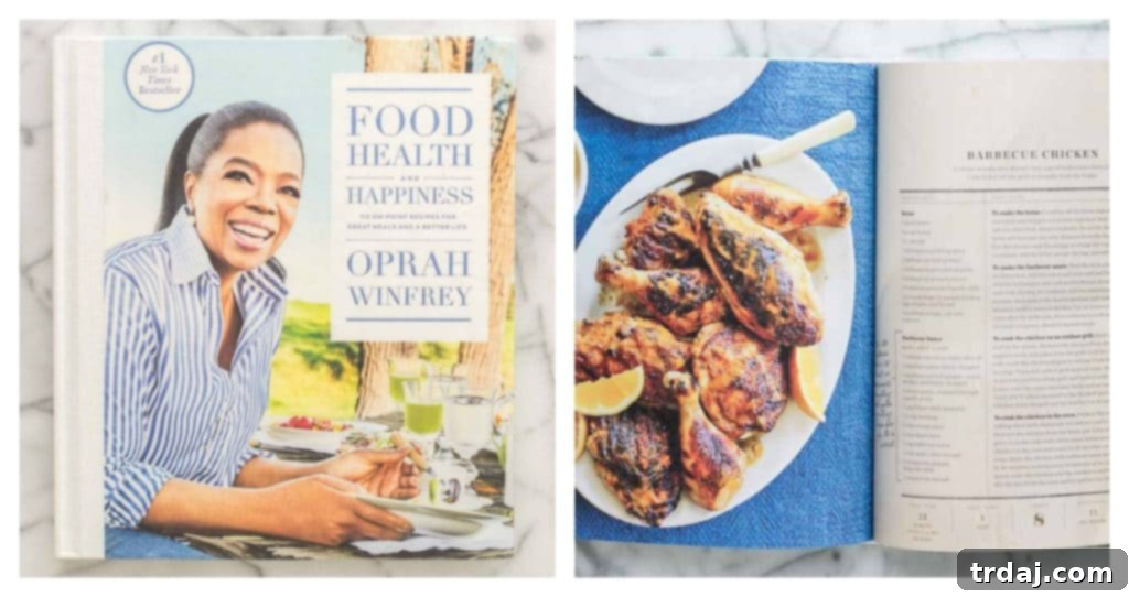 Oprah Winfrey's Food, Health, and Happiness cookbook for healthy recipes