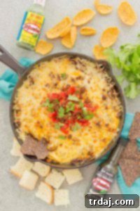 Chorizo Queso Fundido with melted cheese and chorizo