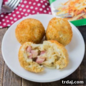 Ham and Cheese Stuffed Hash Brown Balls Recipe