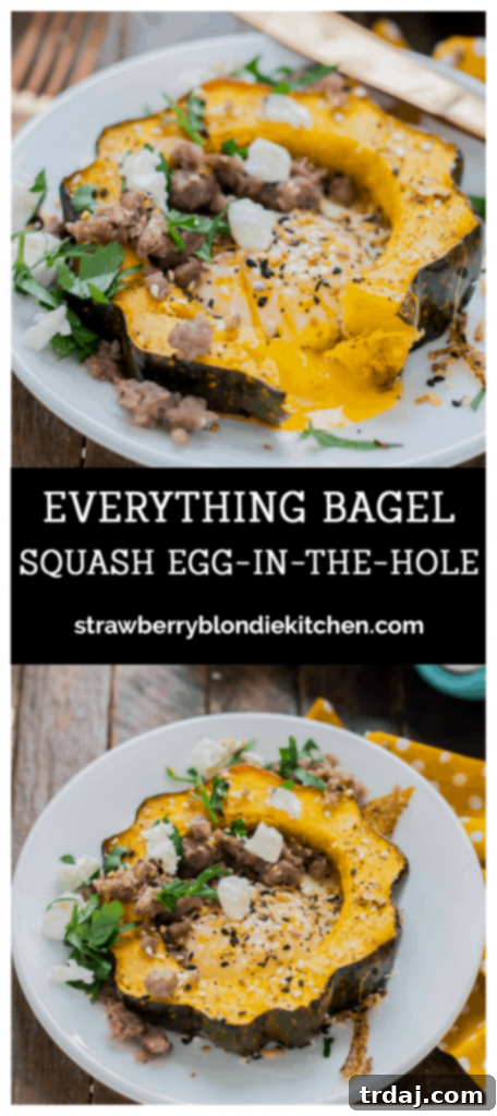 Final serving of Everything Bagel Squash Egg in the Hole with fresh parsley