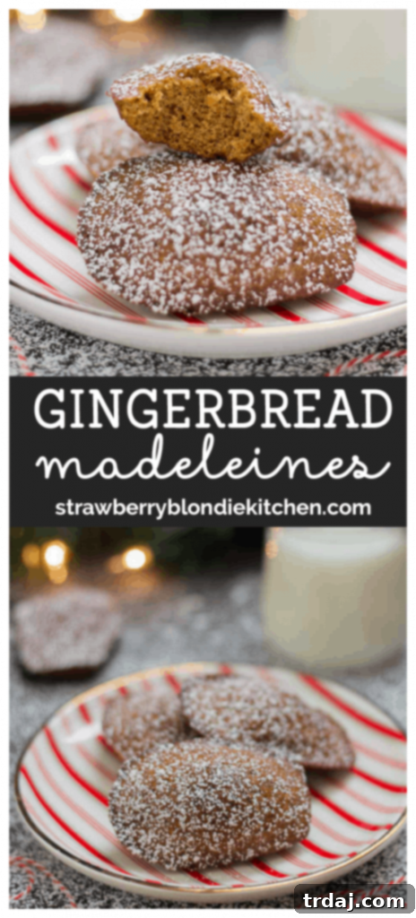 A festive holiday spread featuring Gingerbread Madeleines, other seasonal cookies, and a warm beverage, setting a cozy and inviting scene for celebration.