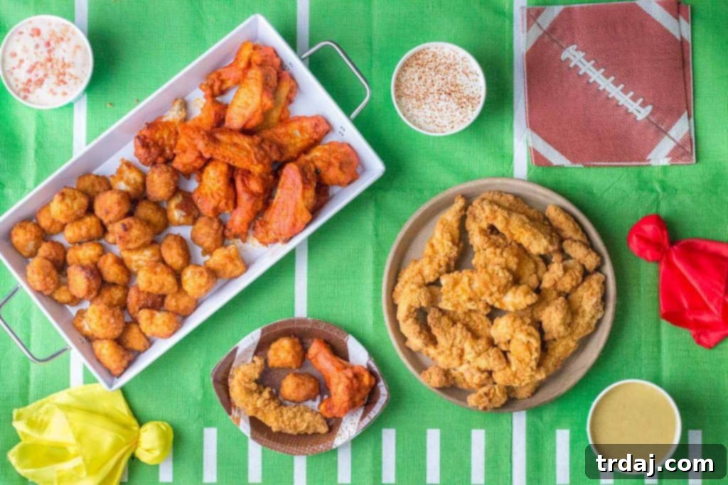 Tyson Any'tizers and Crispy Chicken Strips with homemade dipping sauces