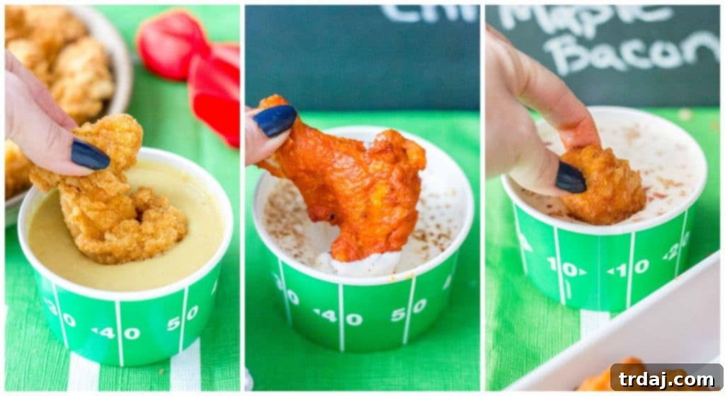 Assortment of Tyson chicken products and sauces for game day