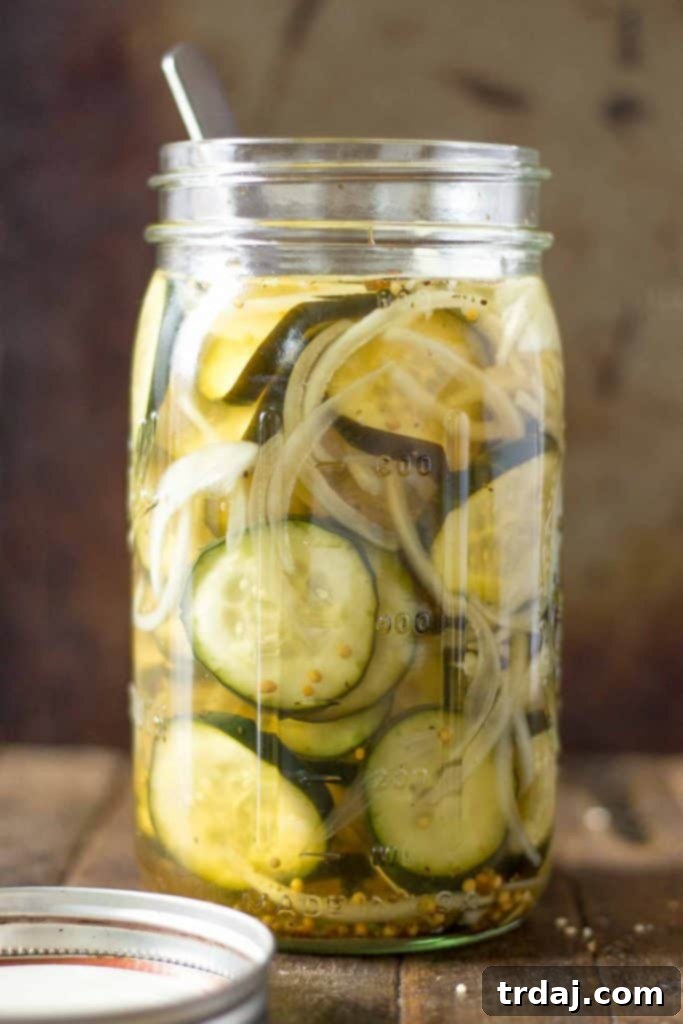 Homemade pickles soaking in brine