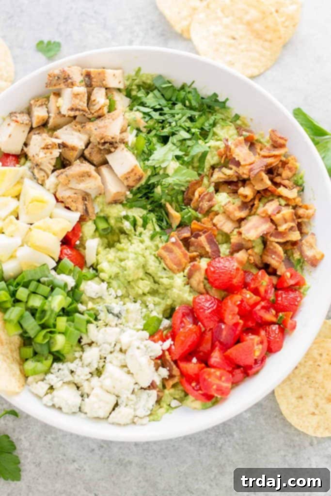 California Cobb Guacamole with a scoop ready to serve
