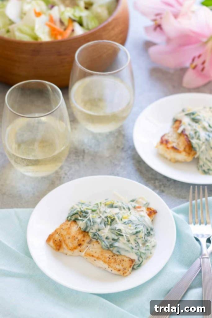 Chicken Florentine for 2 - Elegant one-pan meal for romantic date nights at home.