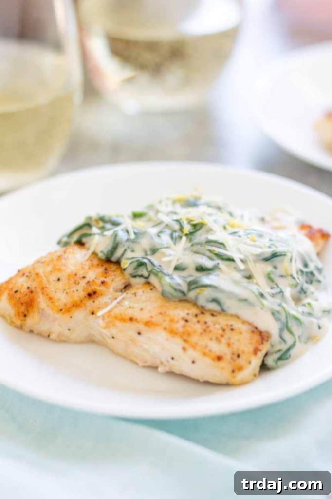 Chicken Florentine served on plates, ready for a romantic dinner.
