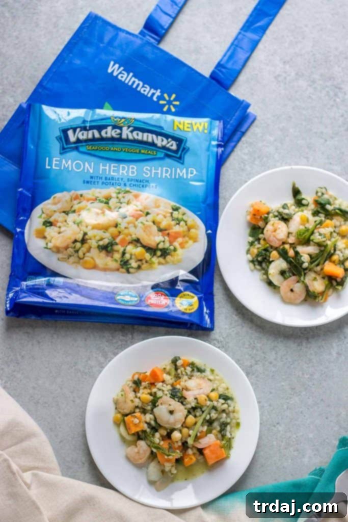 Convenience and health with Van de Kamp’s Seafood and Veggie Meals, showcasing the final presentation.