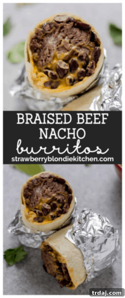 Braised Beef Nacho Burritos final plated image
