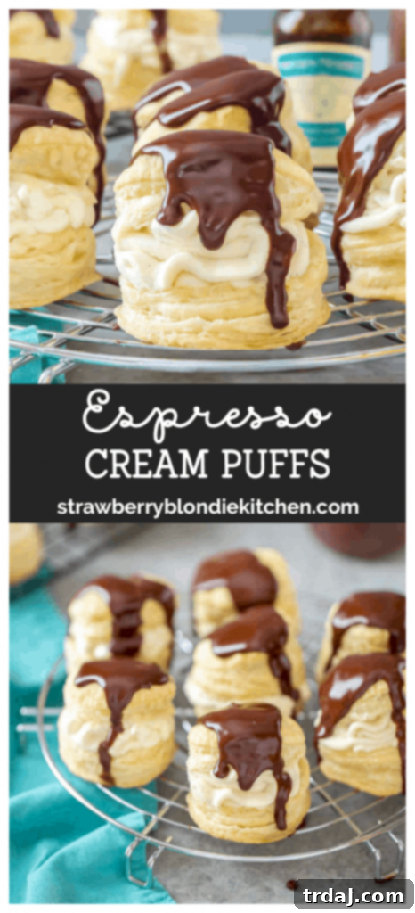 A stunning final image of Espresso Cream Puffs, perfect for sharing