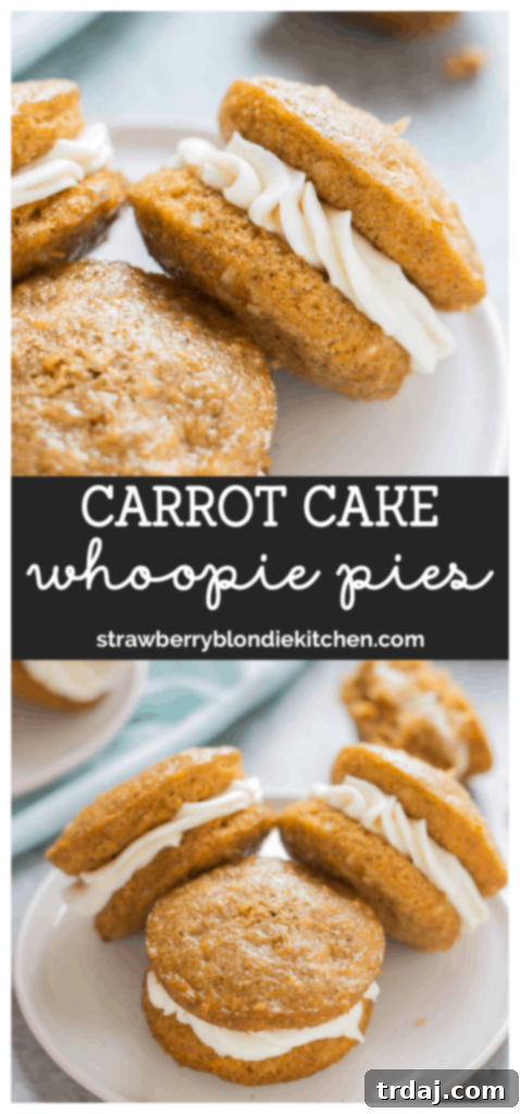 Carrot Cake Whoopie Pies styled with fresh carrots, an irresistible dessert