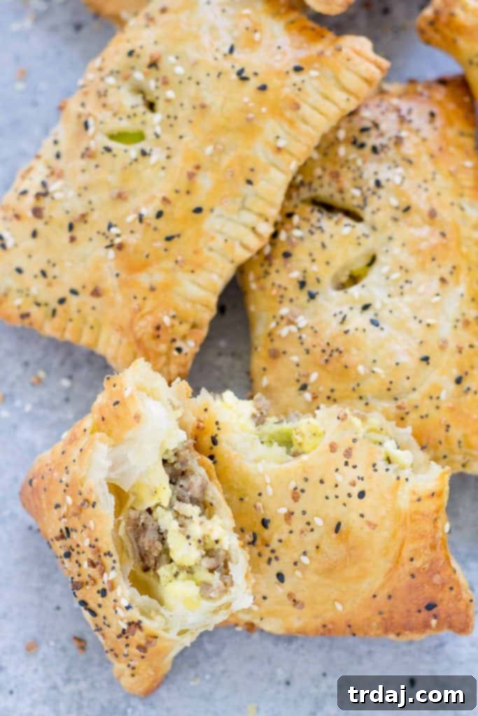 Everything Bagel Breakfast Pockets ready for the oven