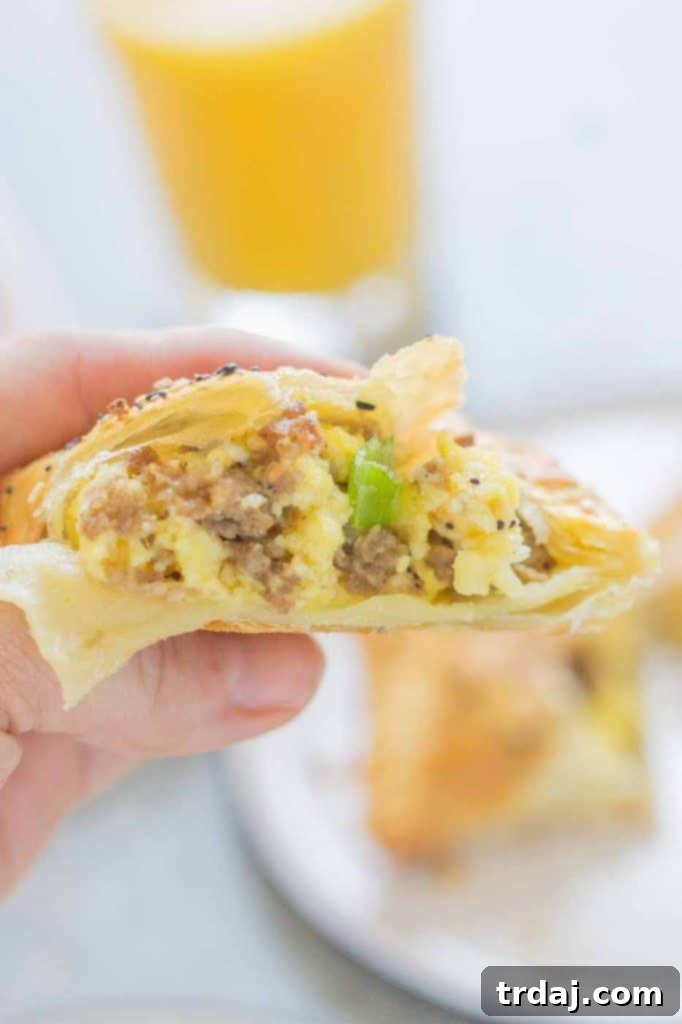 Plated Everything Bagel Breakfast Pockets, ready to serve