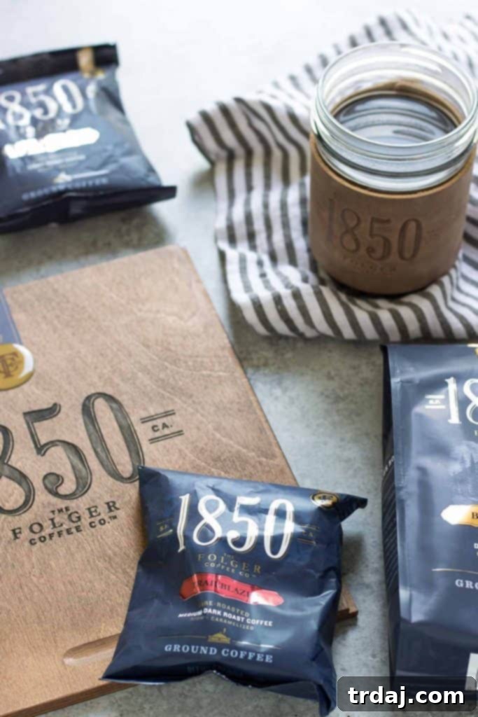 Enjoying 1850 Brand Coffee Outdoors