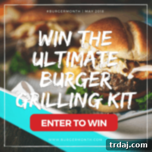 Burger Month promotional image with grilling tools.